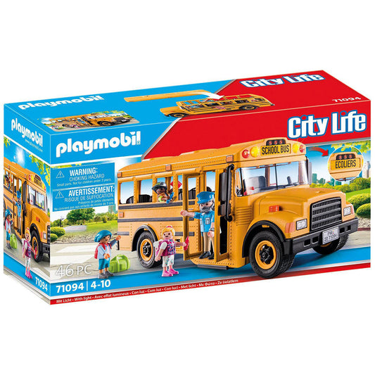 Playmobil City Life: School Bus with Flashing Lights (71094)